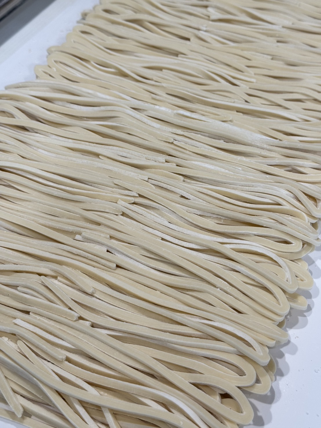 Ramen noodles on tray